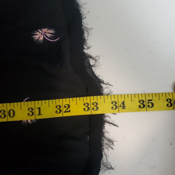 Free People Intimately Dress Medium Black Floral Longwood Slip Fairy Whimsy Boho - Picture 14 of 15